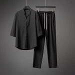 Lively® Homme Noir / S Sommer-Set aus 2 Teilen aus Leinen | Lively™